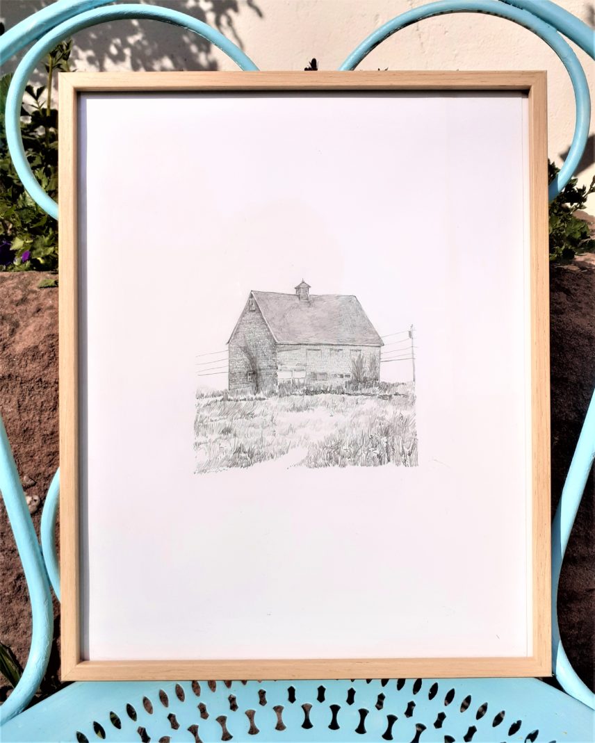 Emmanuel Henninger, Draw, Drawing, Mount Desert Island, Maine, Fisherman, Houses, Art, Graphite, Contemporary art, France