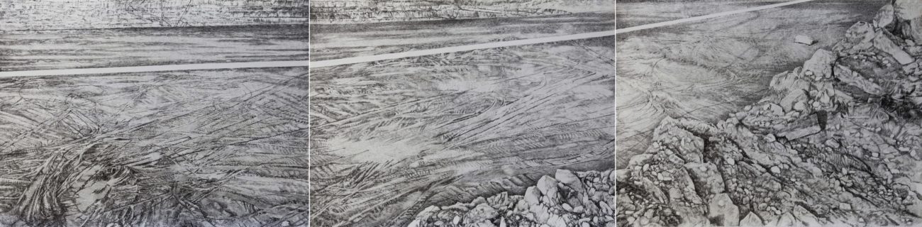 Panorama, emmanuel henninger, art, dessin, dessiner, noir, charbon, paysage, allemagne