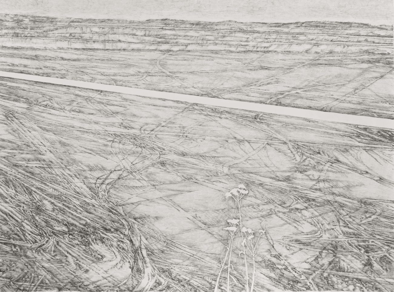 Emmanuel Henninger, openpit, hambach, allemagne, dessin, encre, noir, blanc, industrie, contemporain, art