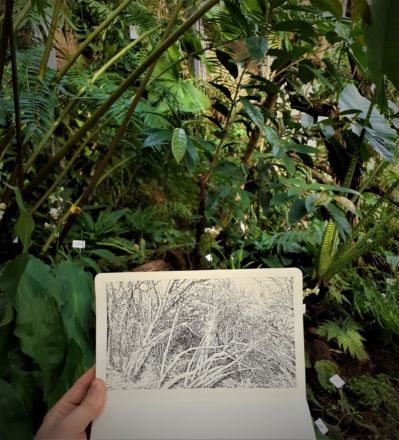 "Point Alpha" (Forêt de Rasdorf/Hesse) - Encre de Chine sur papier Moleskine - 13 x 21 cm - 2020 Emmanuel, Henninger, Art