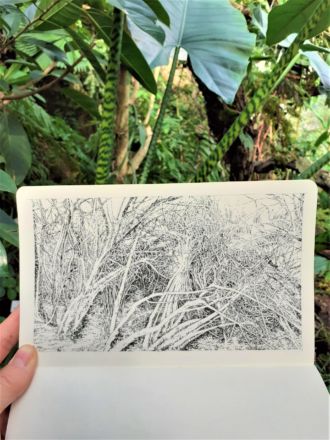 "Point Alpha" - Encre de Chine sur papier Moleskine - 13 x 21 cm - 2020 Emmanuel, Henninger, Art