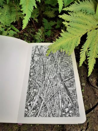 "Urwald von morgen #6" (Forêt de Rodange) - Encre de Chine sur papier Moleskine - 13 x 21 cm - 2019 Emmanuel, Henninger, Art