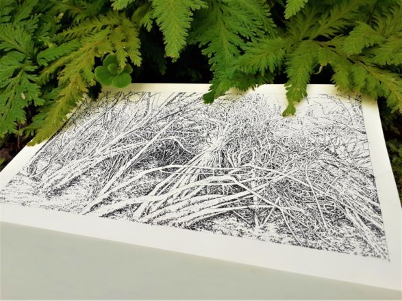 "Point Alpha" (Forêt de Rasdorf/Hesse) - Encre de Chine sur papier Moleskine - 13 x 21 cm - 2020 Emmanuel, Henninger, Art