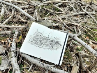 "Barricade" - Encre de Chine sur papier Moleskine - 21 x 26 cm - 2020 Emmanuel, Henninger, art